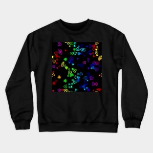 Assorted Tiny Primary Color Hearts Crewneck Sweatshirt